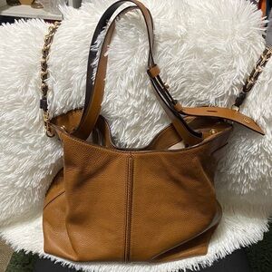 Elegant Brown Michael Kors Leather Tote Bag